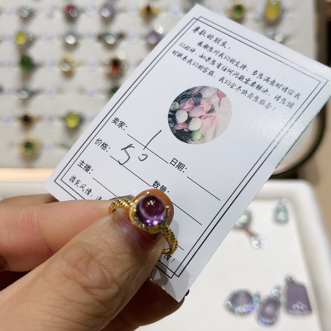 岫玉戒指银S925镶嵌戒指