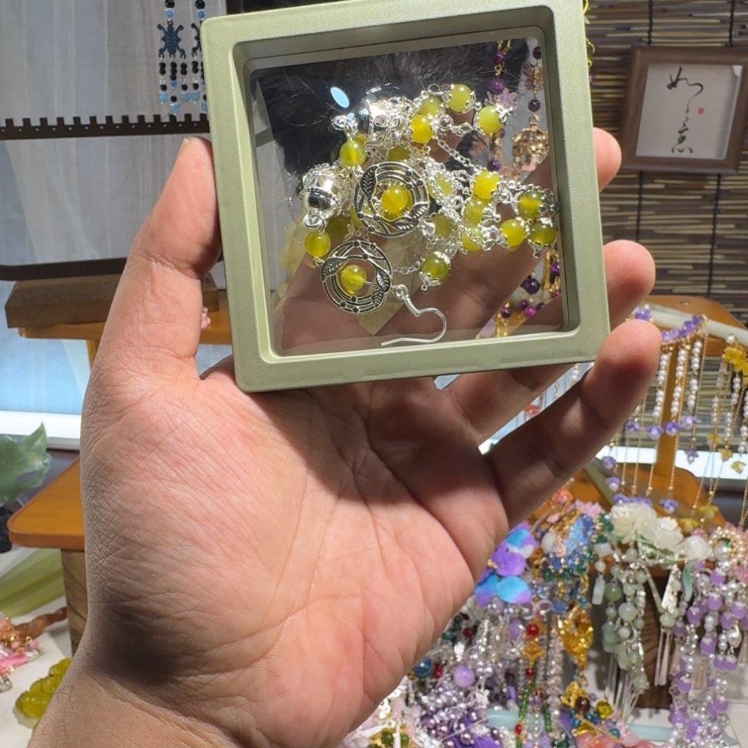 @***燕蛇纹石玉合金发饰