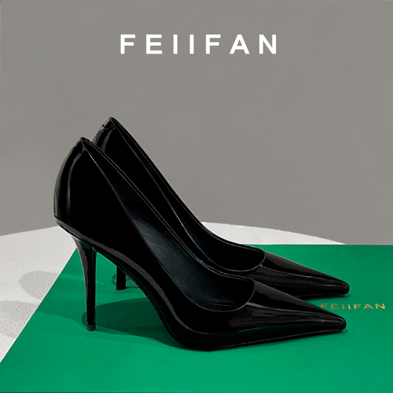 【现货】黑色高跟鞋2025春秋新款细跟高级感轻奢气质百搭单鞋女7728