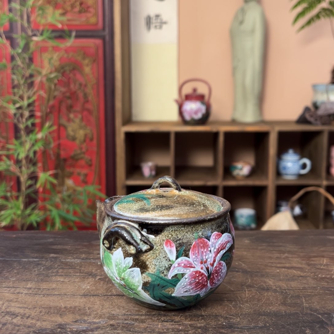 杯柴烧手工手绘陶瓷