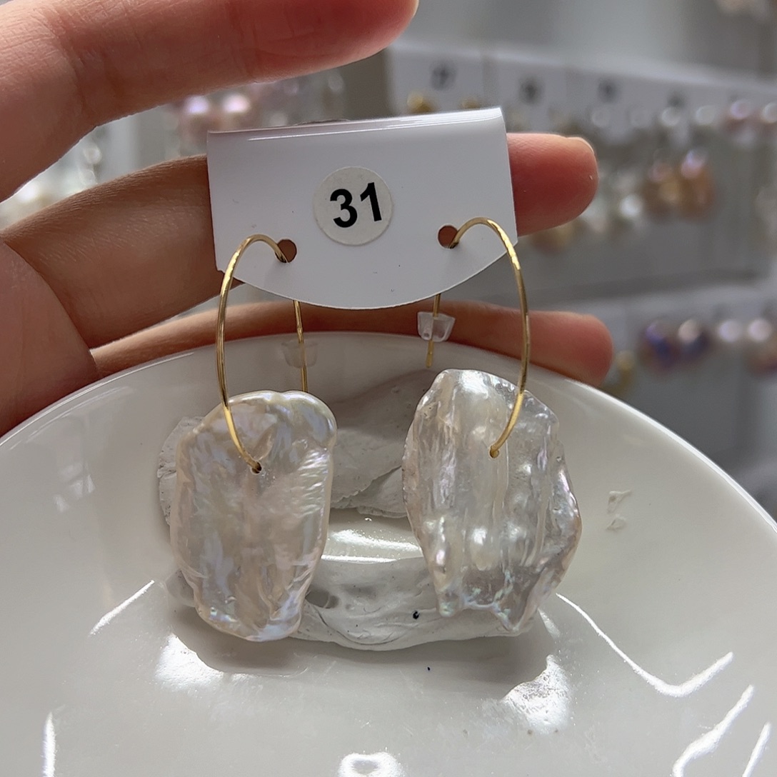 淡水珍珠耳饰银S925镶嵌