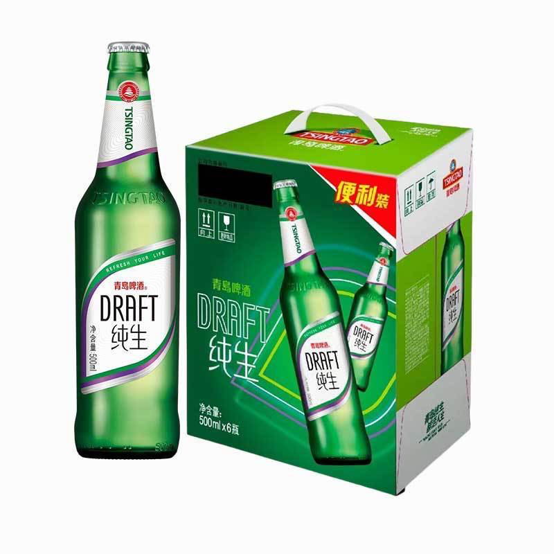青岛啤酒纯生手提6瓶500ml