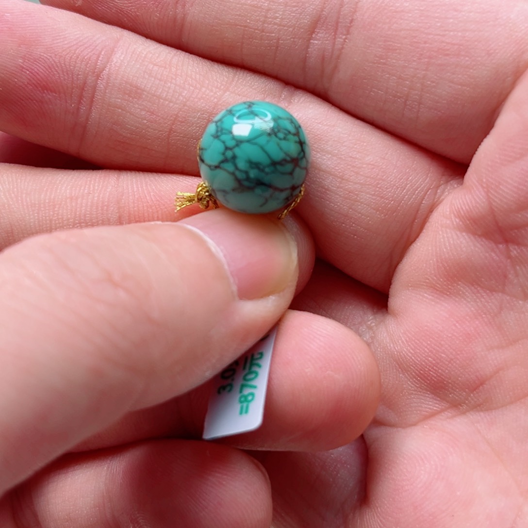 绿松石圆珠12.9未镶嵌