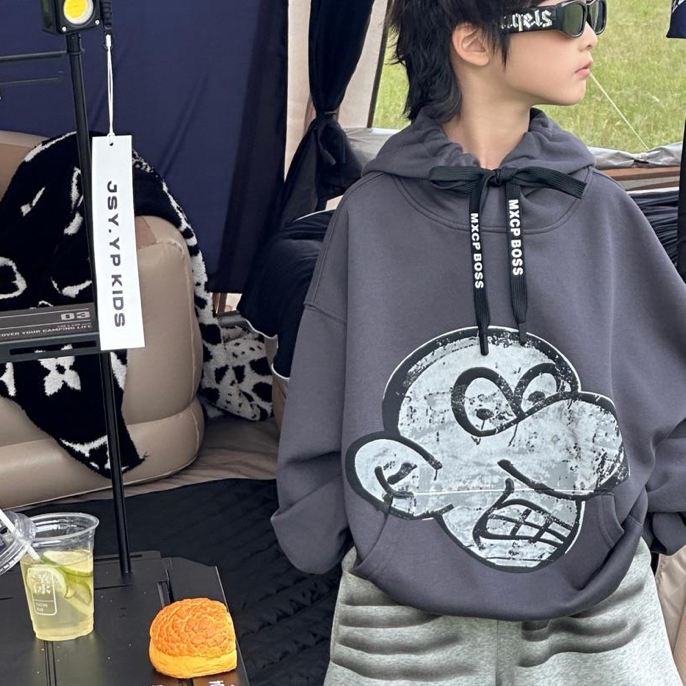 布鲁童品2025新款男女童连帽卫衣