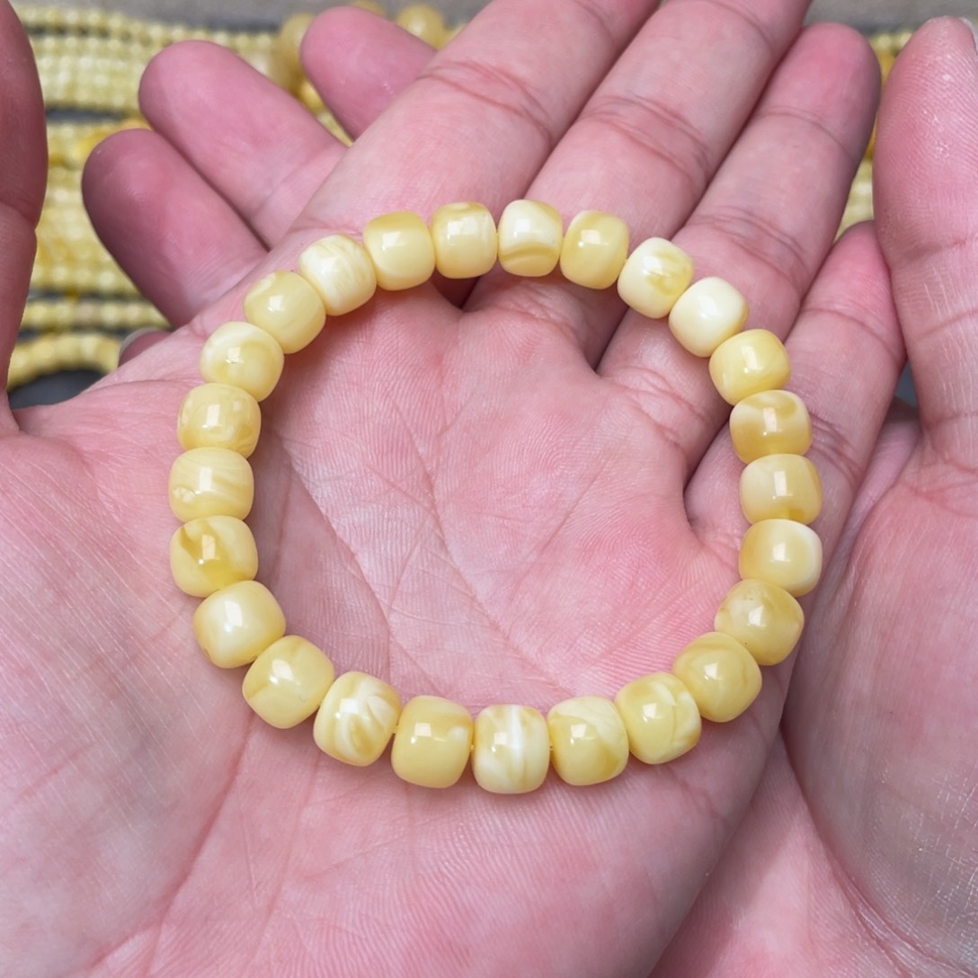 蜜蜡裸石未镶嵌蜜蜡手串8.5mm