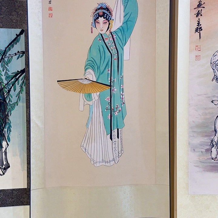 竖款用****7梅蓝方三尺