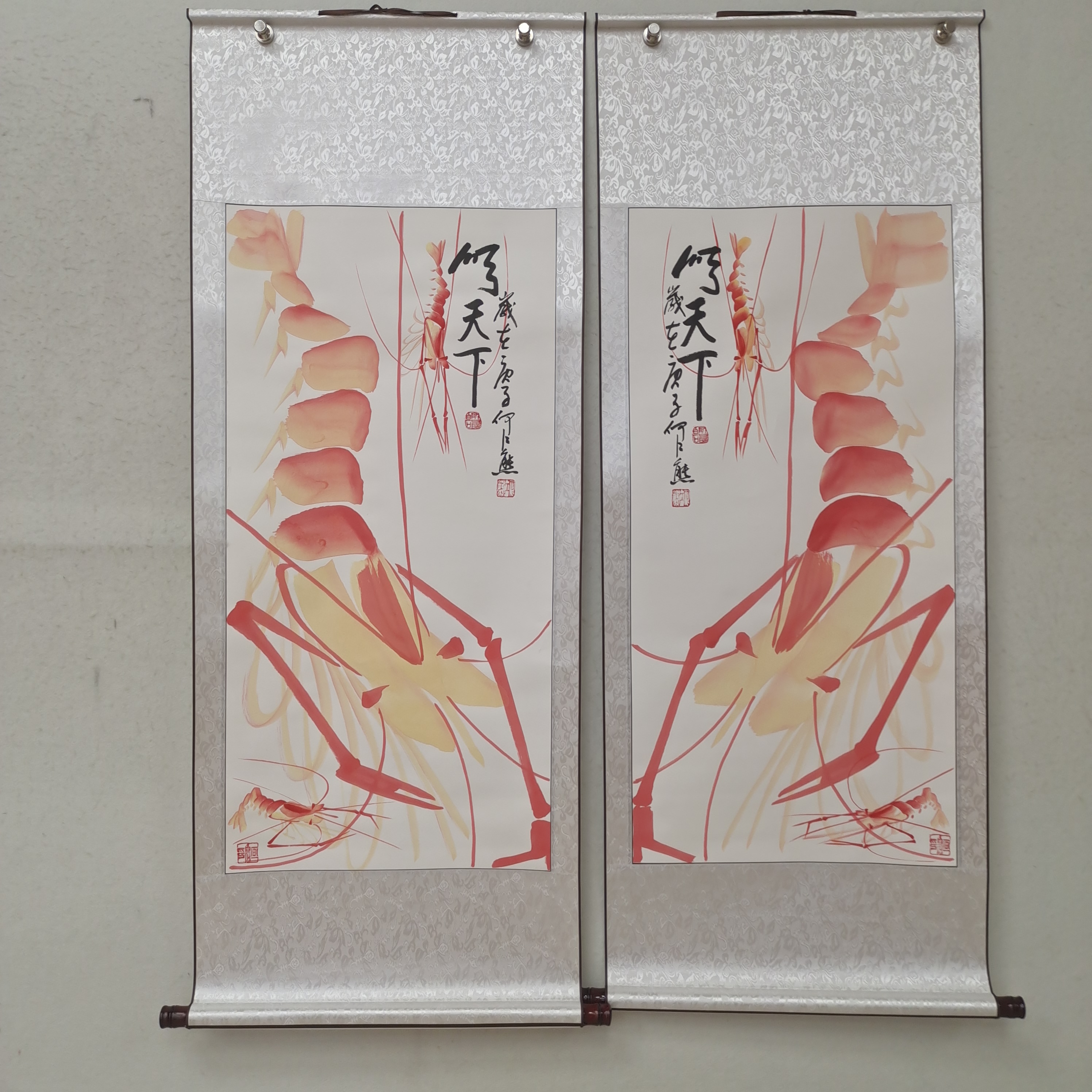 何江熊 国画  三尺《顺天下》彩对