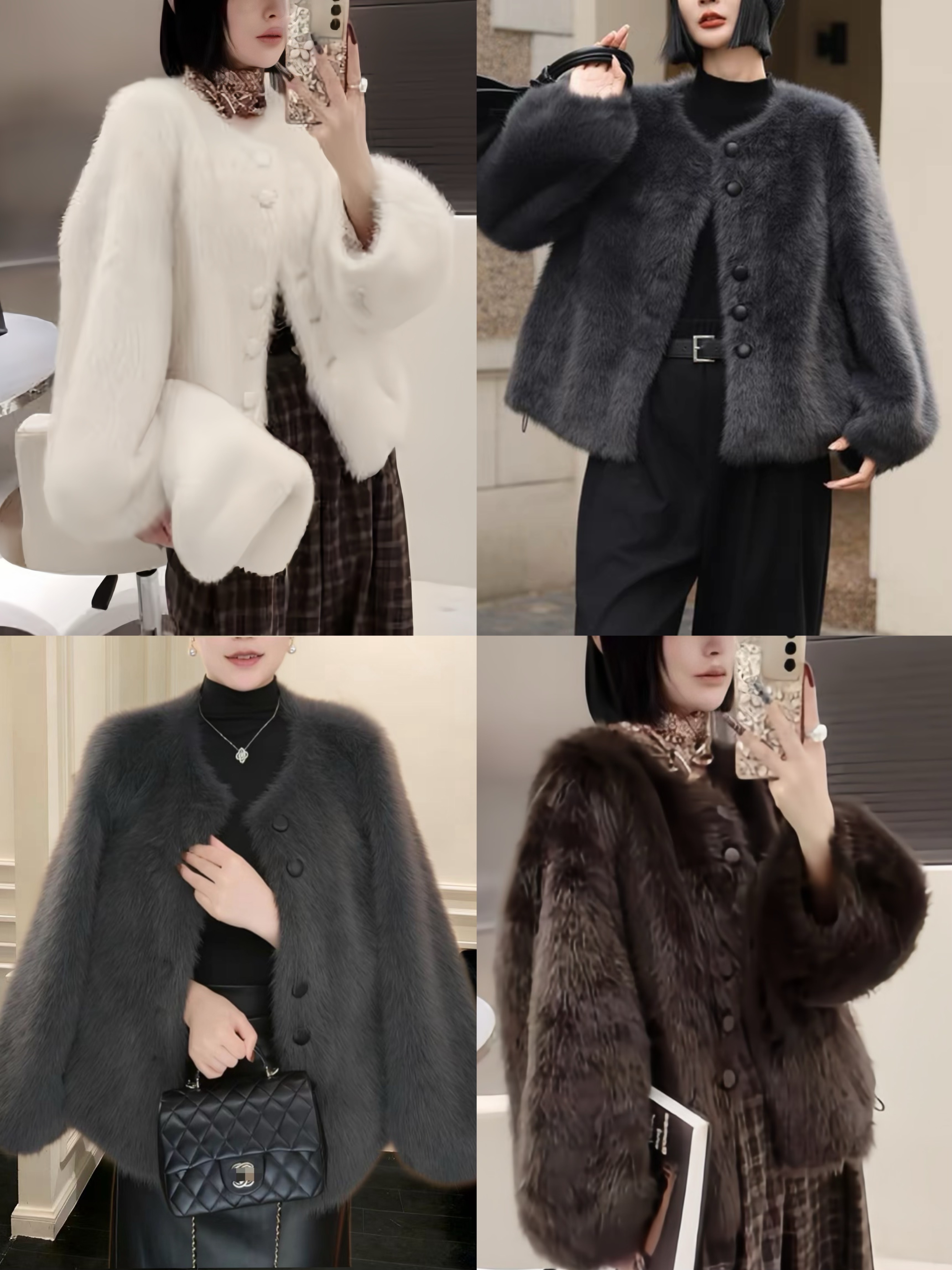 2025冬季新款欧版正肩显瘦高级设计师短款马蹄袖时尚外套25108