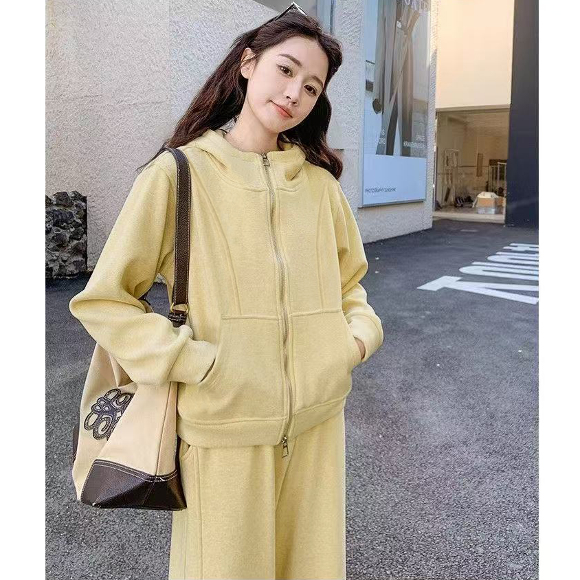 女士休闲长袖卫衣长裤套装春季新款软糯舒适减龄显瘦2525