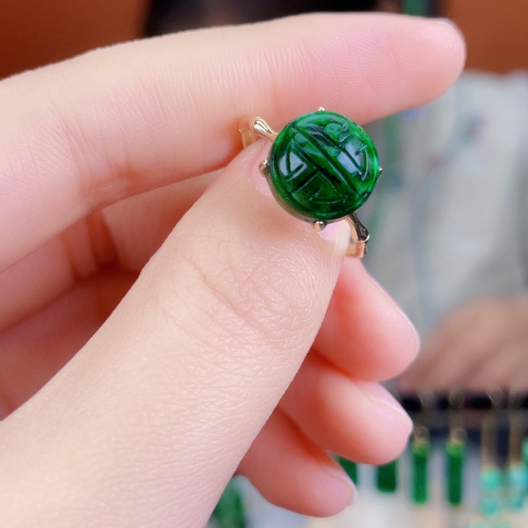 翡翠银S925镶嵌耳饰