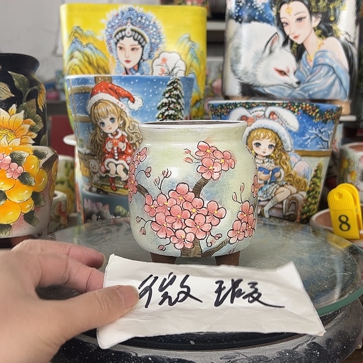 景德镇手绘花盆性价比超高