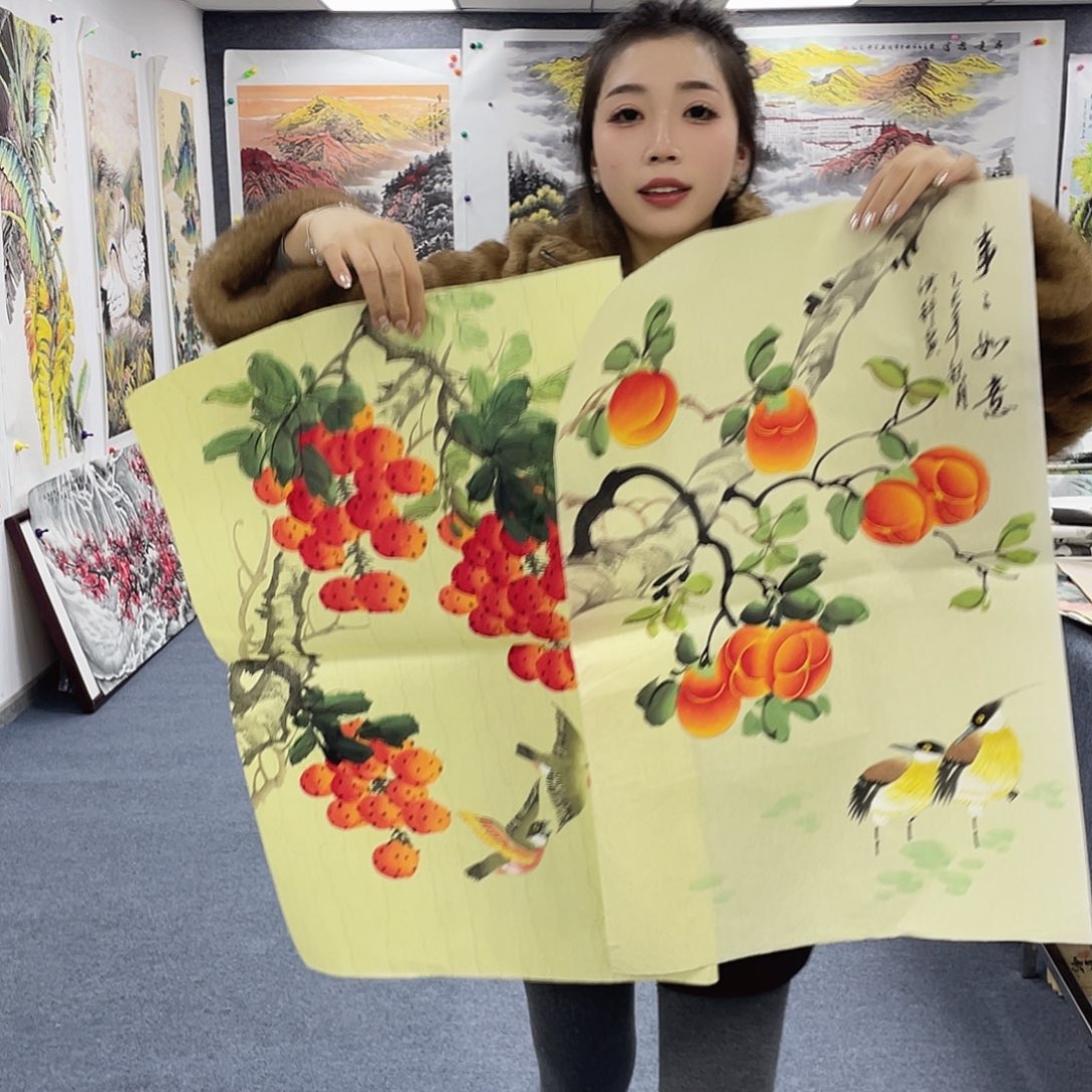 国画国画作品小姐姐放漏…