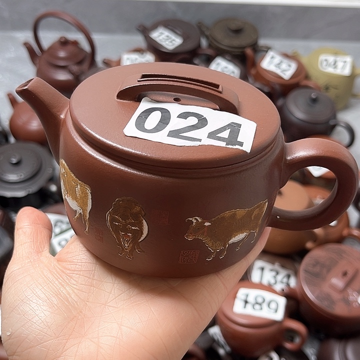 紫砂茶壶紫砂微瑕半手