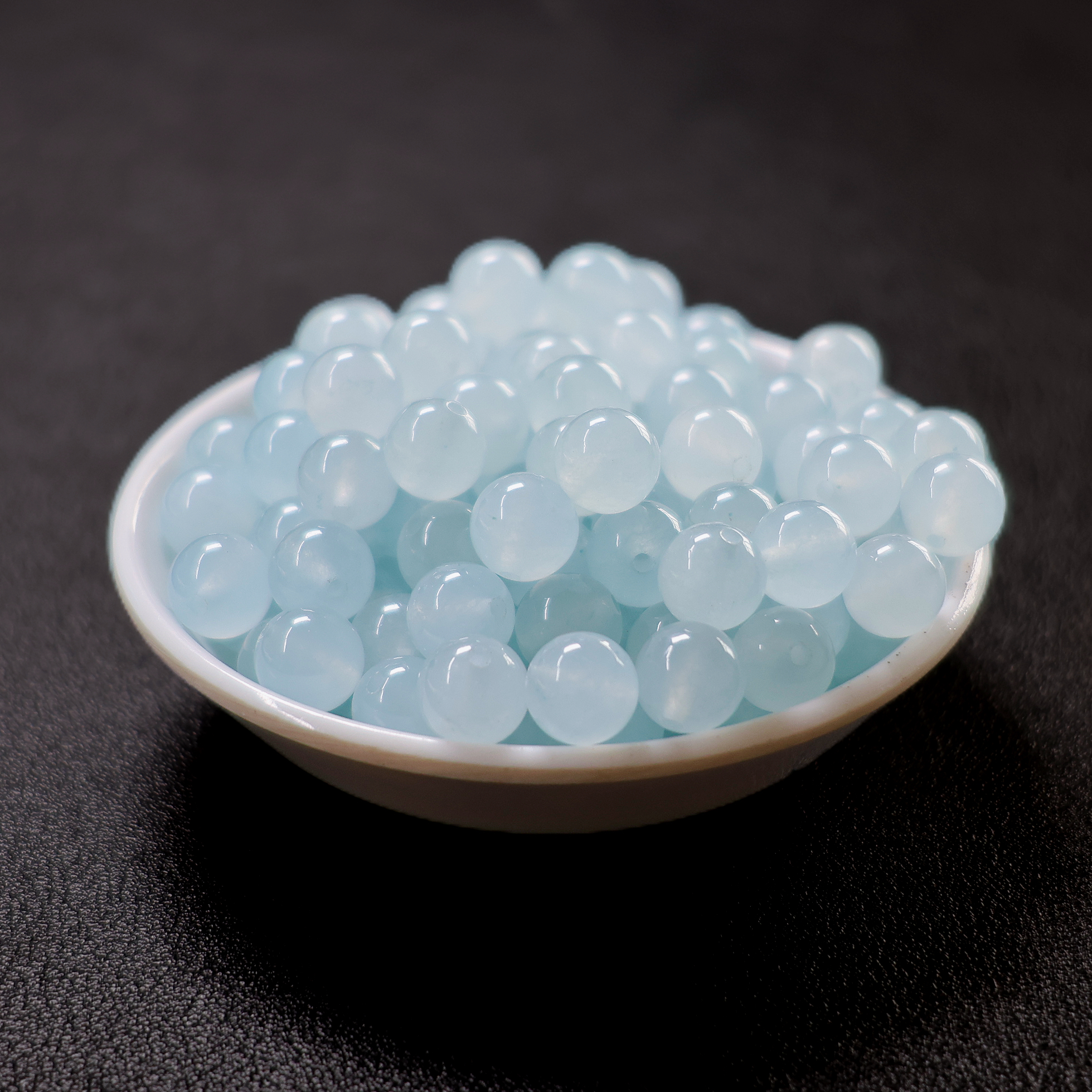 【散珠批发】W791冰川蓝8MM*30颗