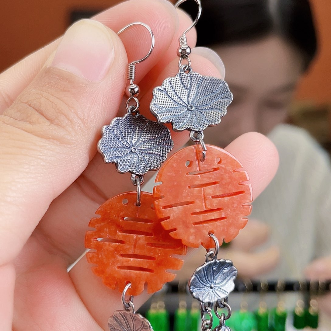 翡翠未镶嵌耳饰饰品