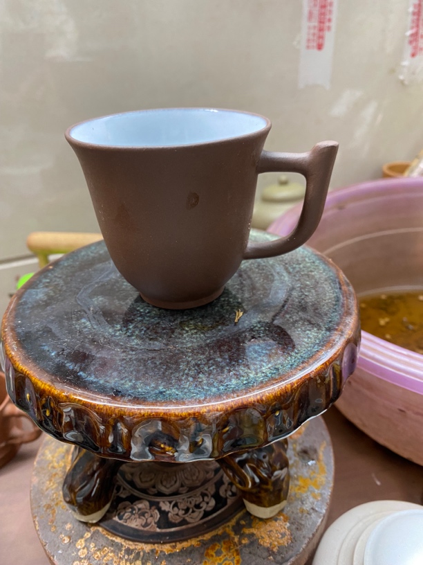 老紫泥塘白秞杯子