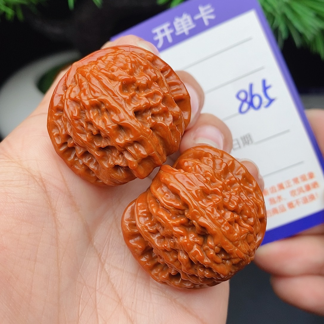 把件文玩核桃35球白865