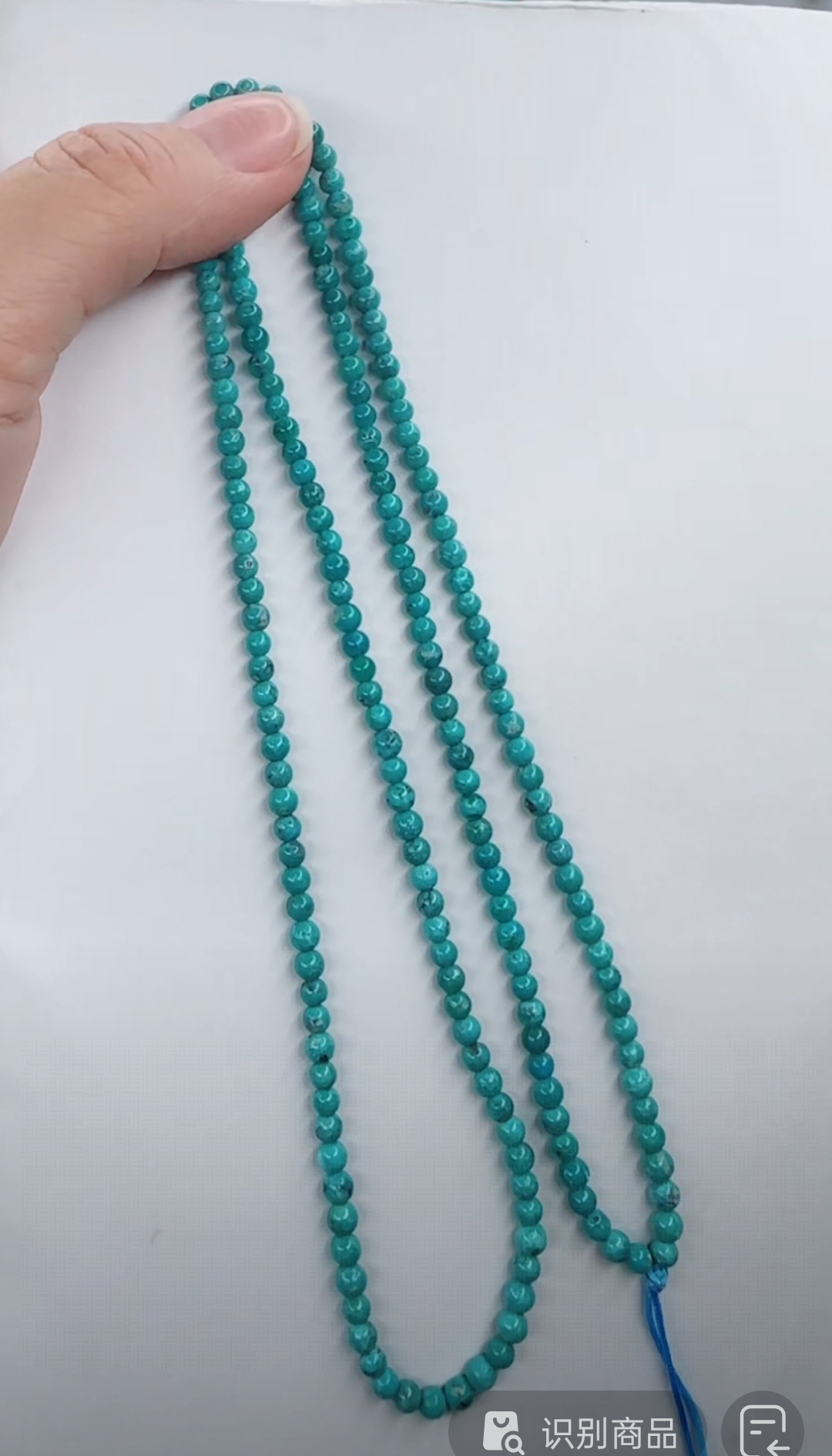 天然原矿绿松石米珠链