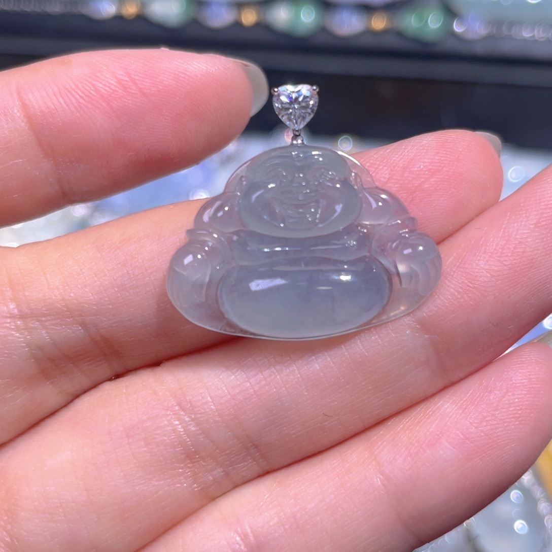 颈饰18K金镶嵌翡翠翡翠