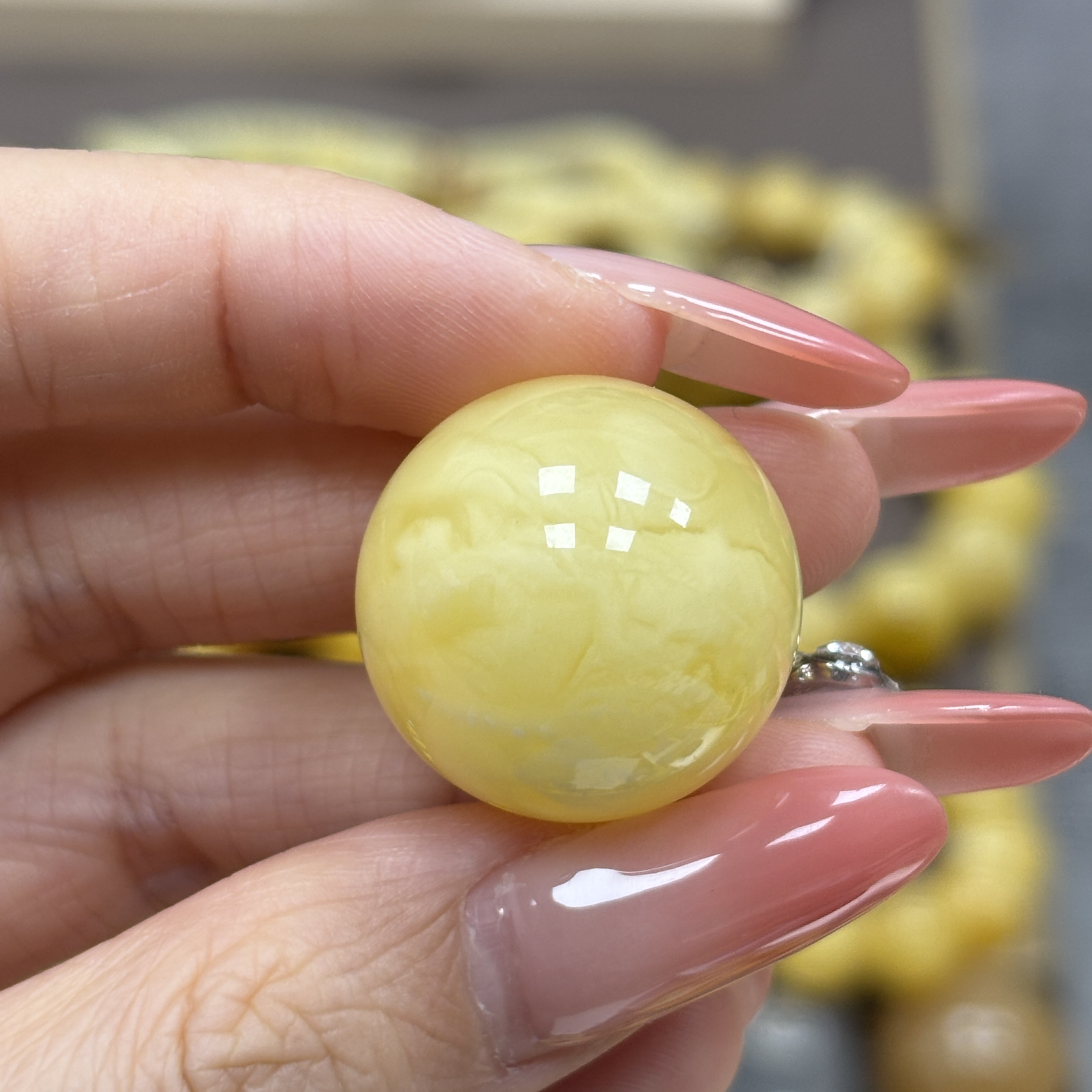 22.2mm 小妖珠宝天然原矿琥珀蜜蜡