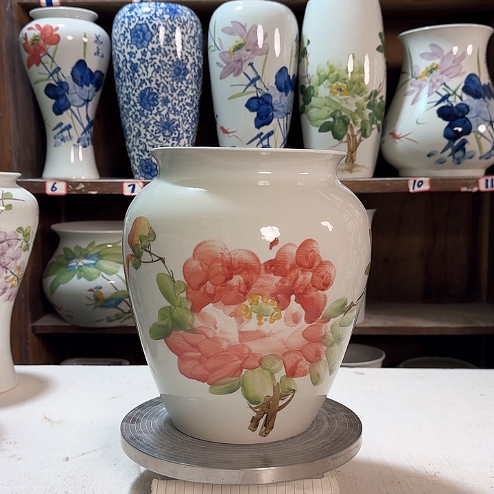 瓶高26口18.5牡丹新款陶瓷陶瓷