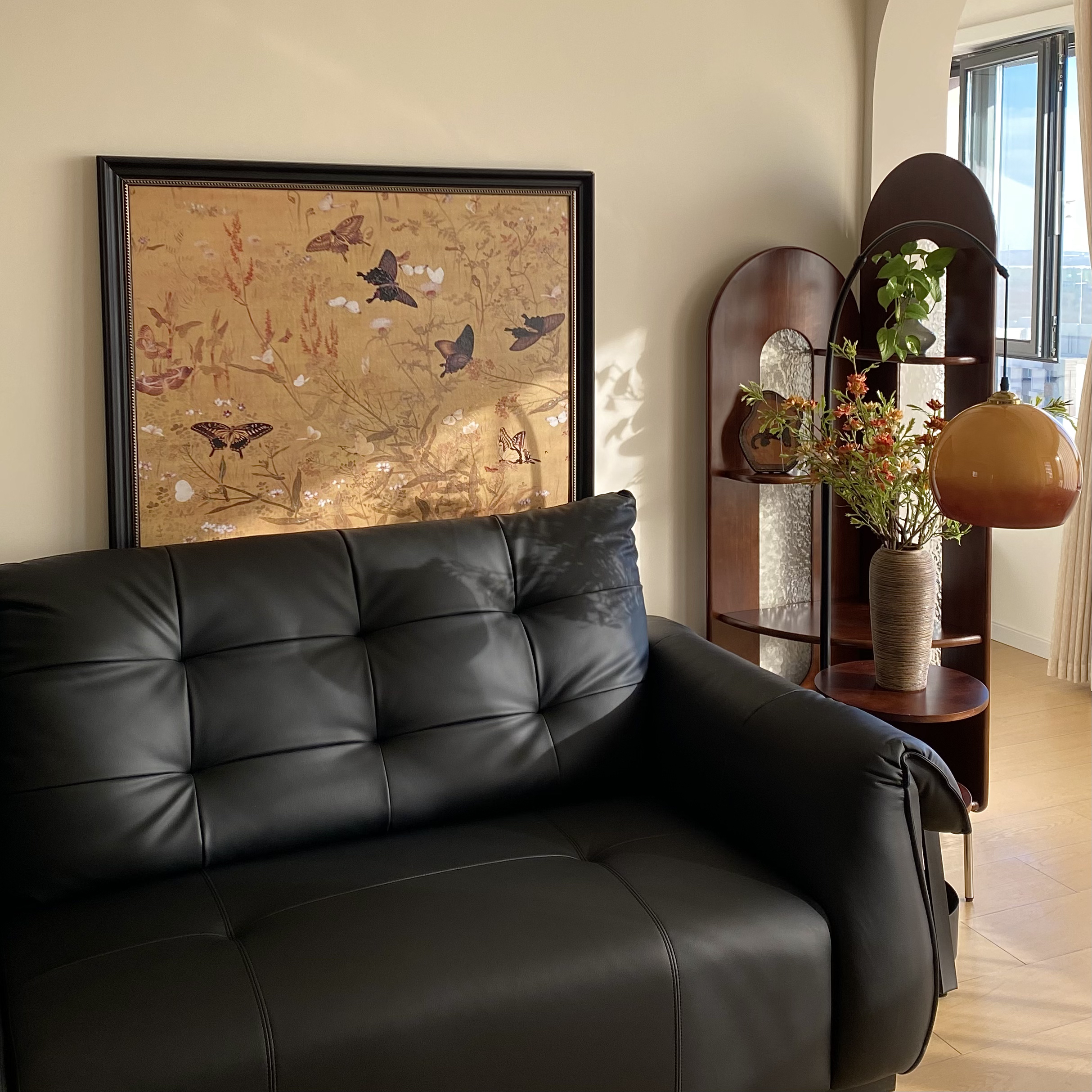 【百蝶图】法式中古风客厅装饰画复古小众餐厅挂画黑色沙发装饰画