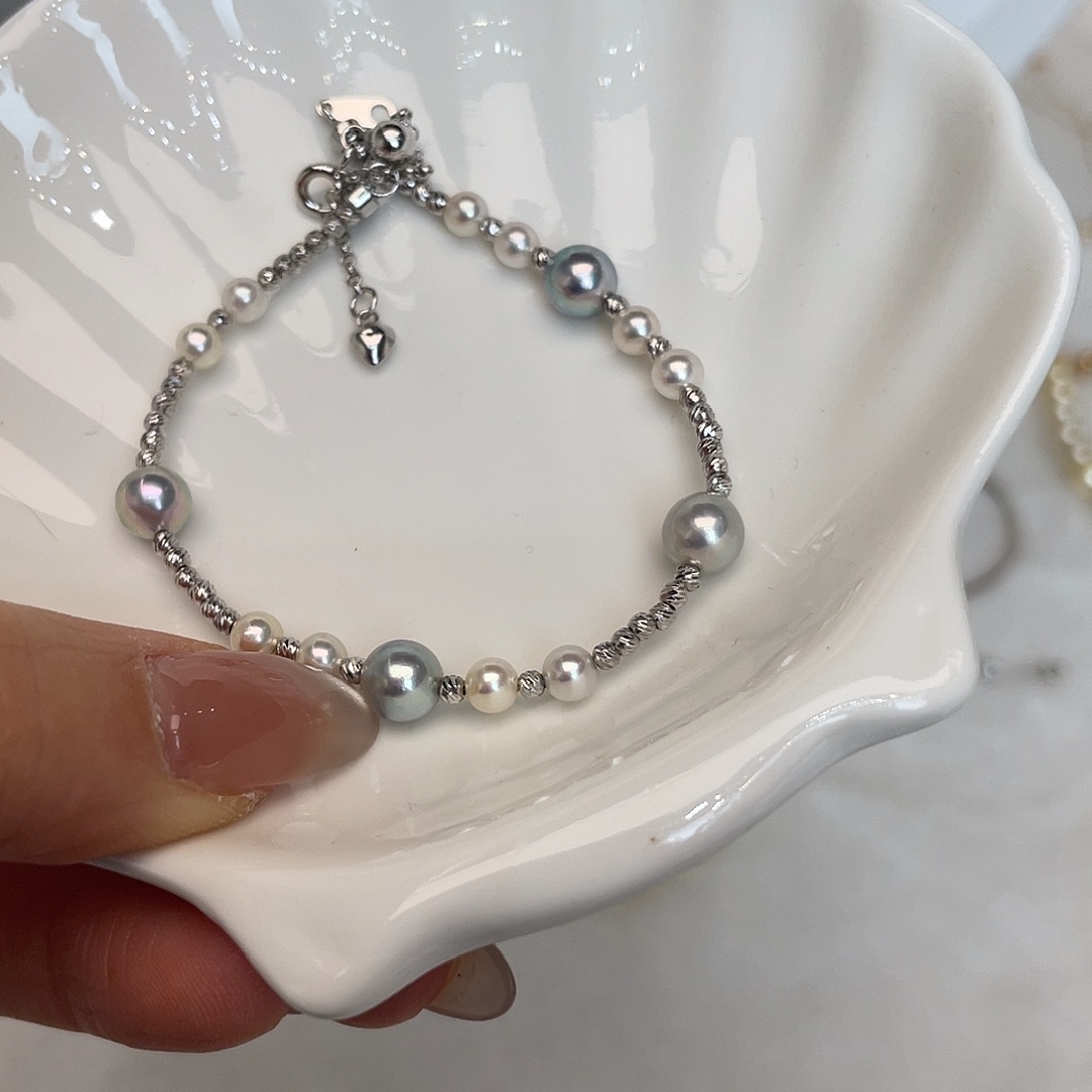 海水珍珠银S925镶嵌手绳