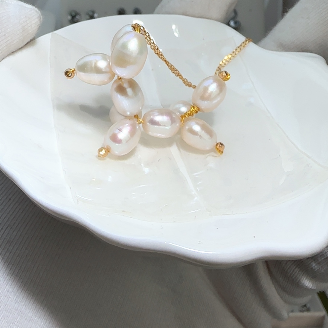 淡水珍珠银S925镶嵌颈饰