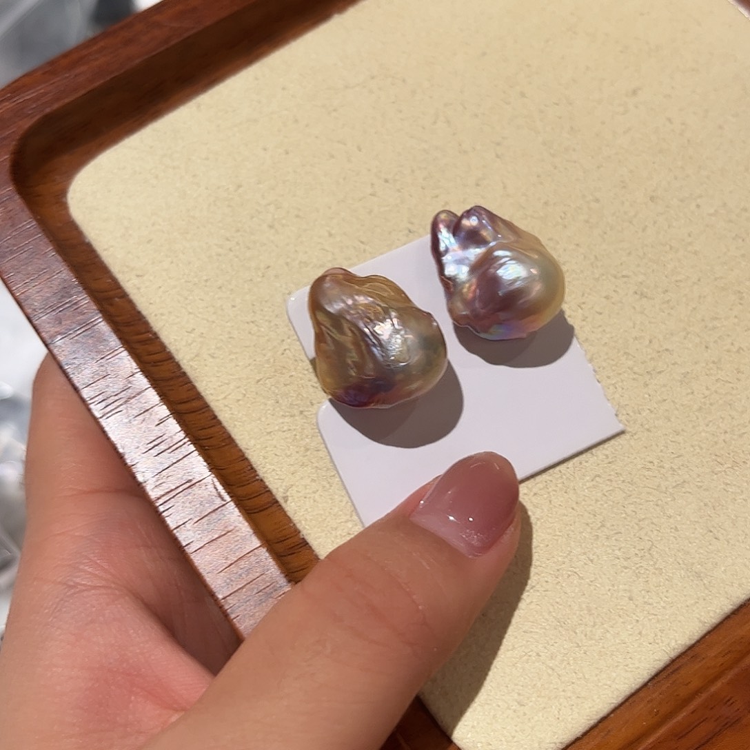 银S925镶嵌淡水珍珠耳饰