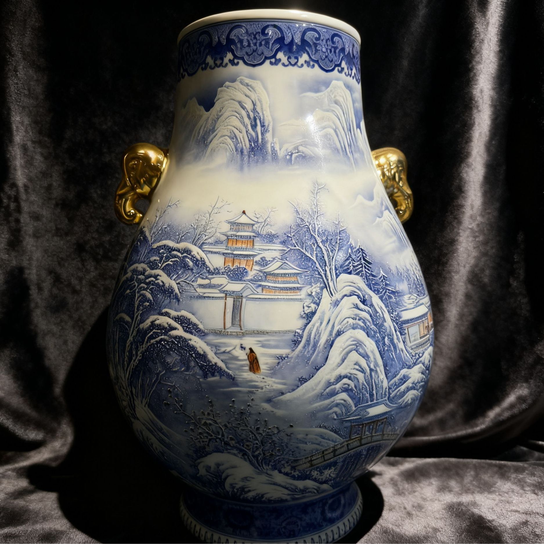 景德镇江山万里陶瓷福筒瓶