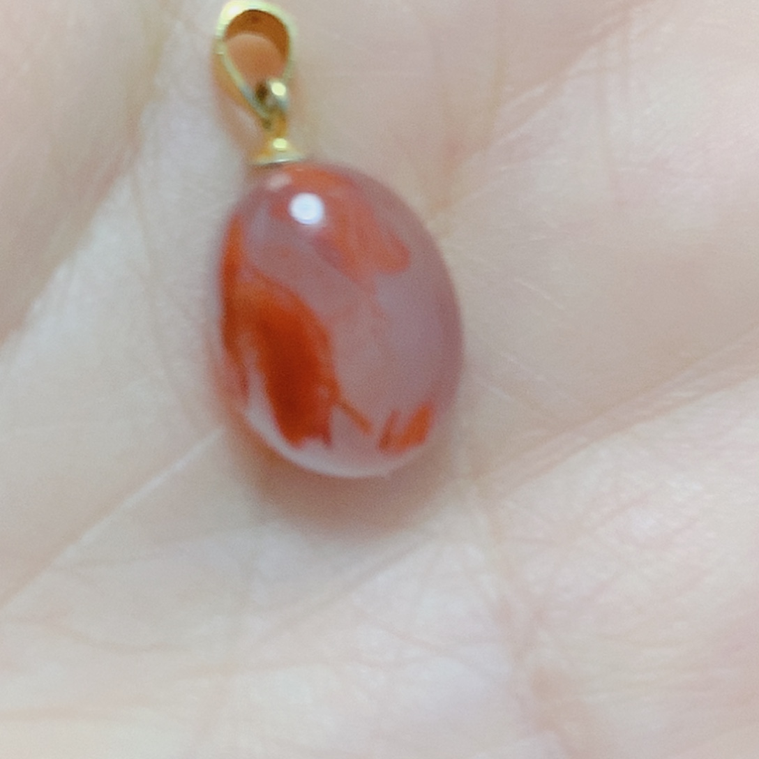 南红玛瑙银S925镶嵌吊坠(不含链)