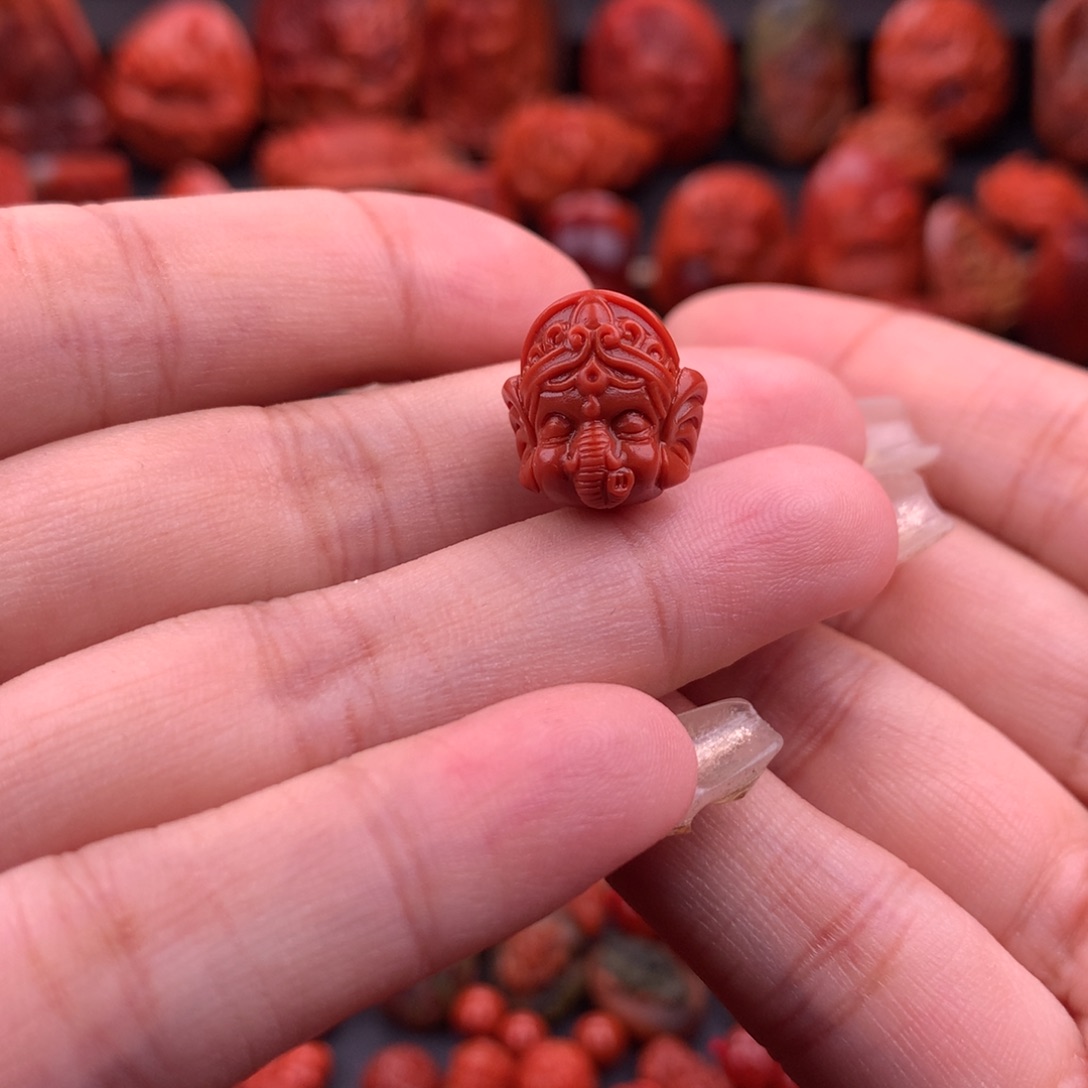 南红玛瑙南红川料象神背云13mm➕未镶嵌