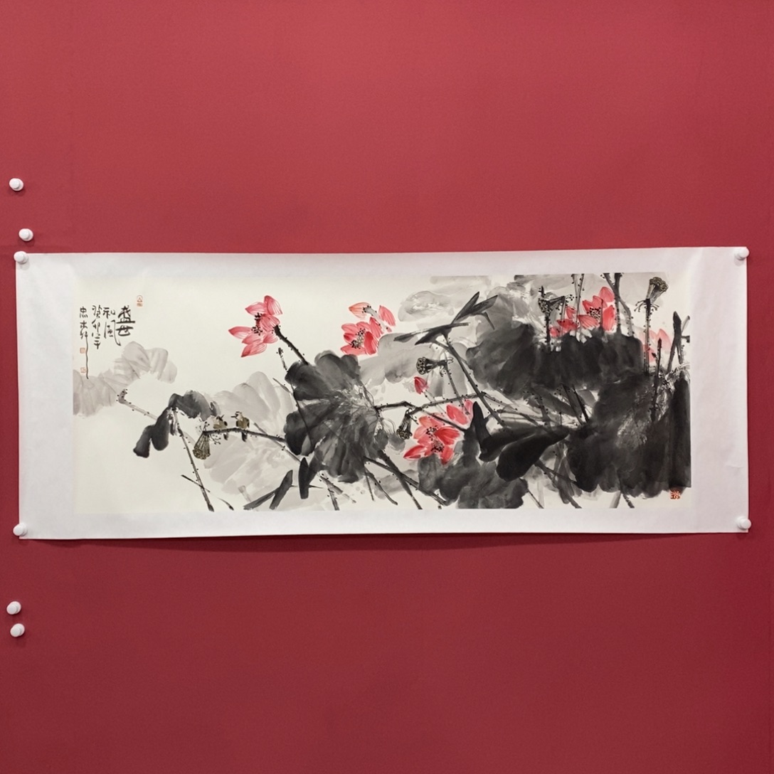 国画廖忠柳小六尺真人真品