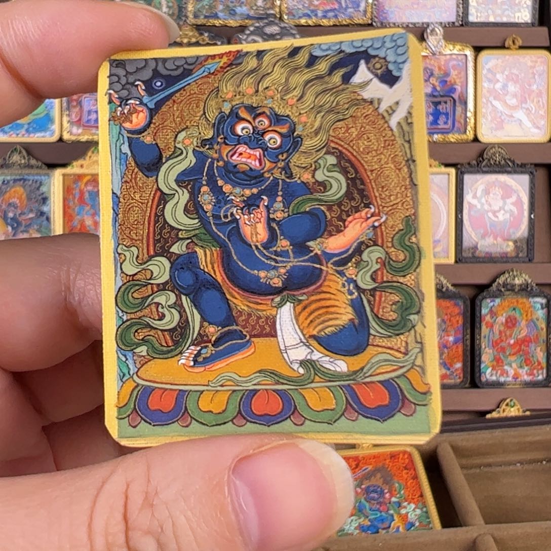 大***子吊坠不动明王唐卡绘画作品