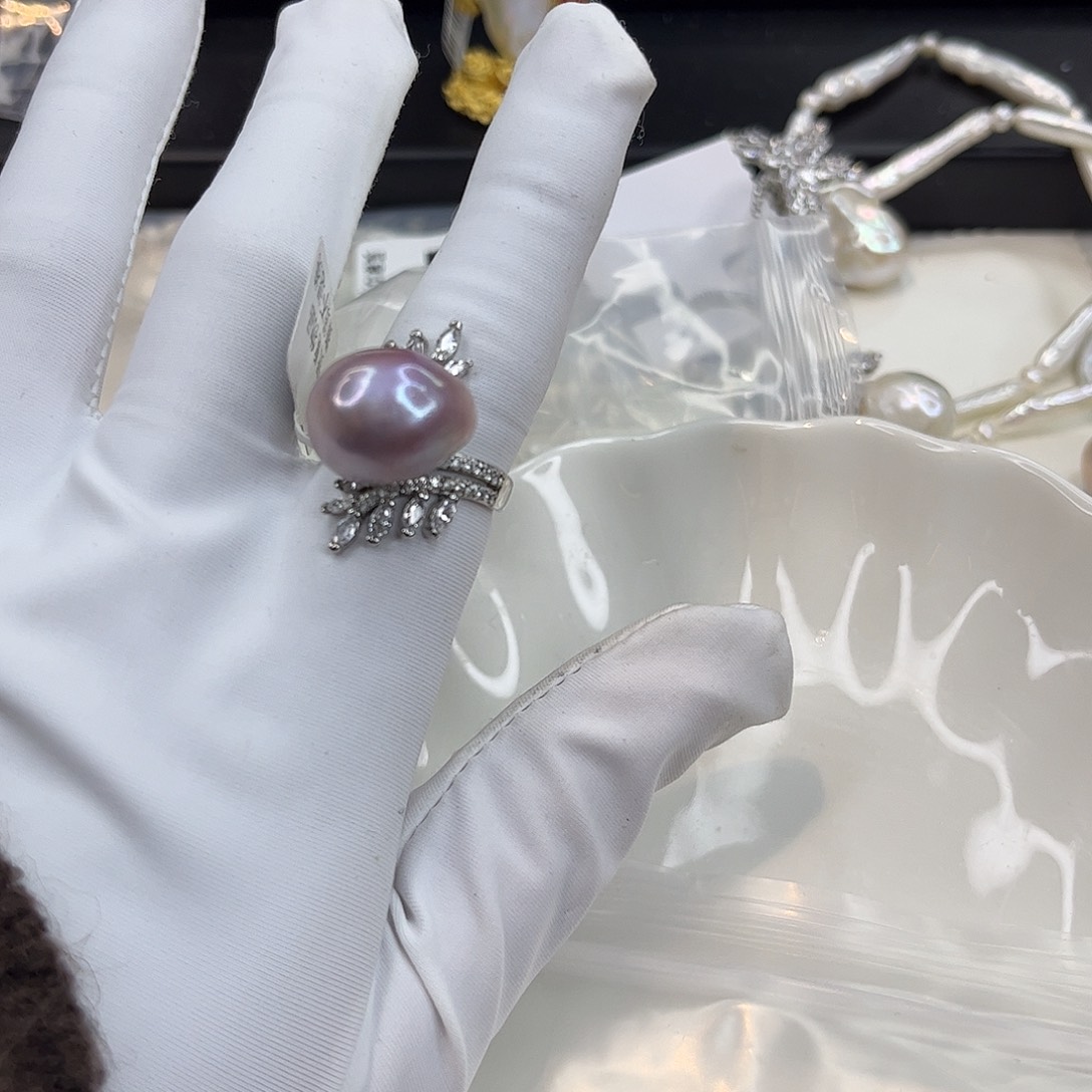 淡水珍珠耳饰合金