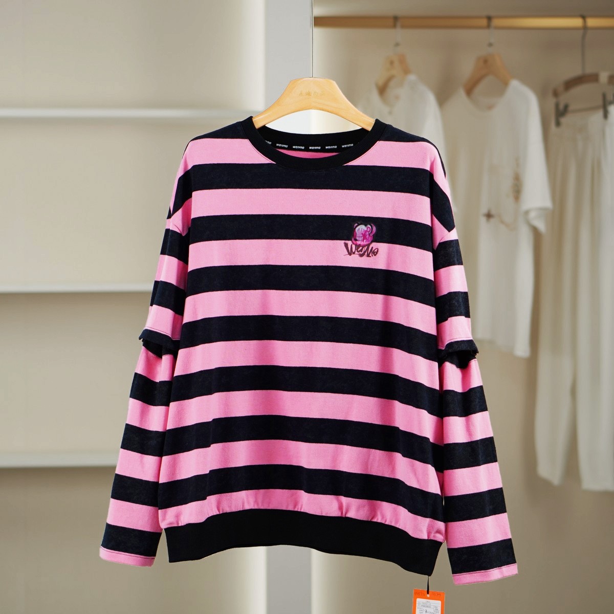 麦迪尚品【文M】51105370 休闲宽松可脱卸袖子卫衣春秋女装正品