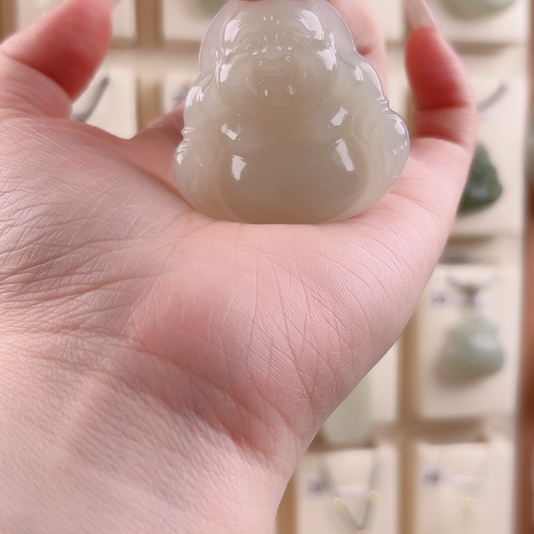 和田玉吊坠(不含链)未镶嵌白*蝶