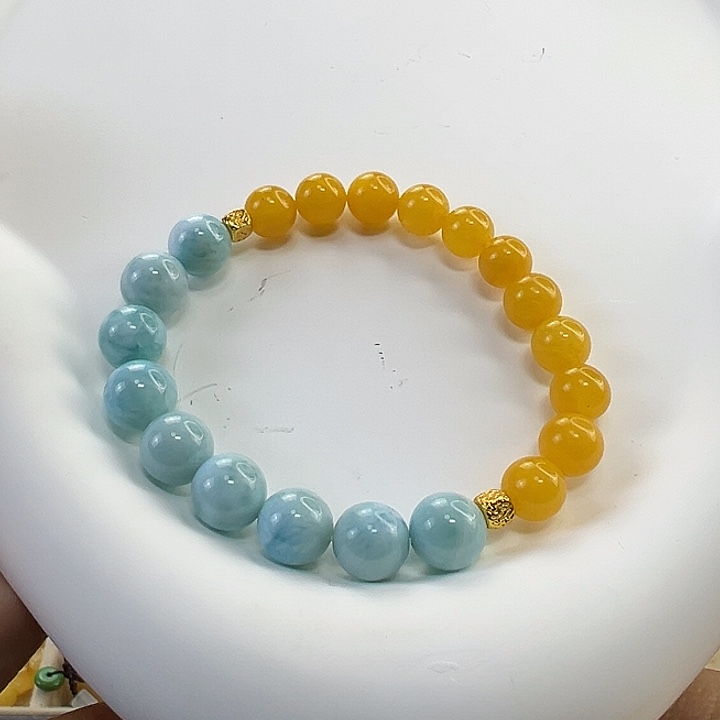 蜜蜡手串未镶嵌?***栀鸡油黄