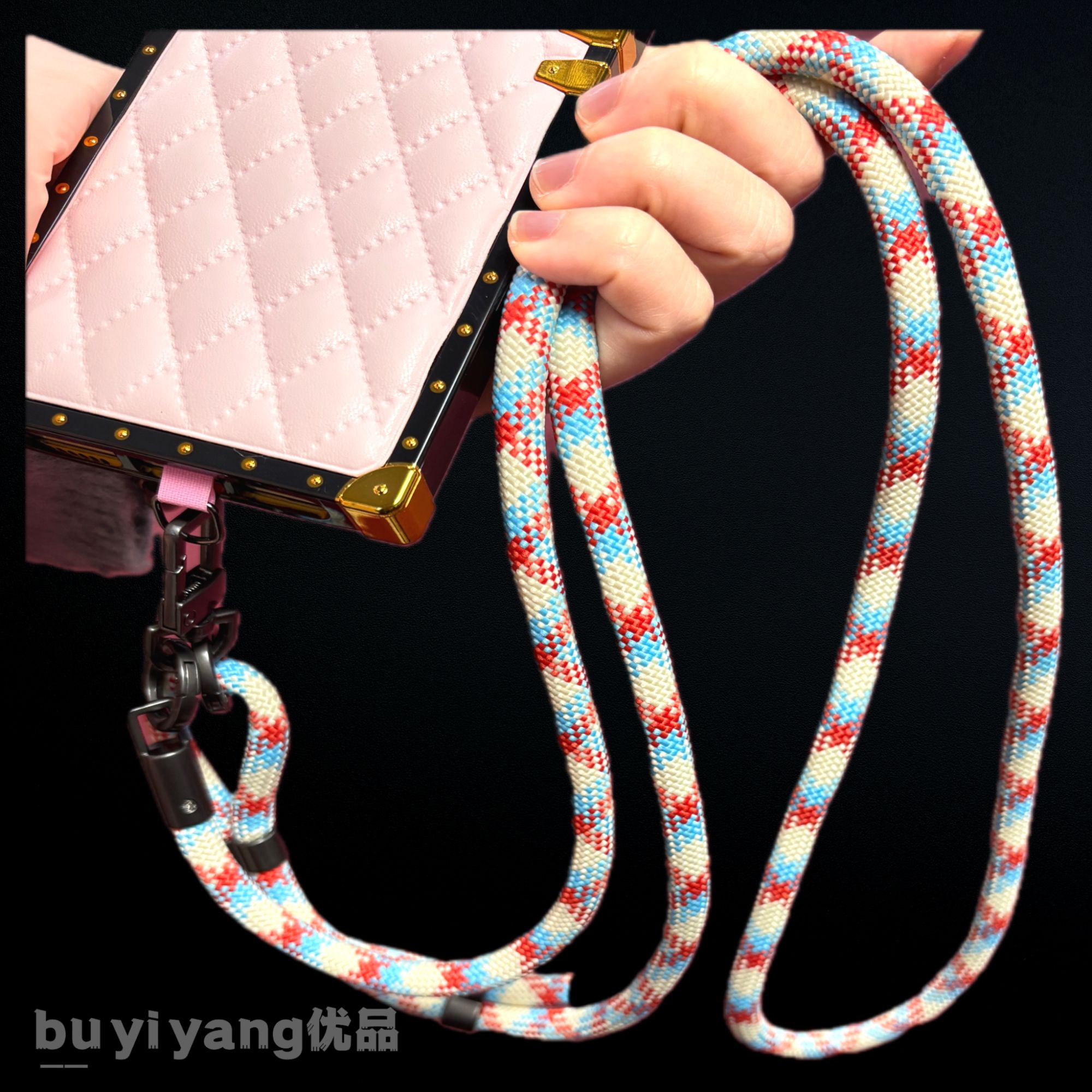 新款手机挂绳斜跨斜挎编织绳长款链条绳子结实挂脖可拆卸手工简约