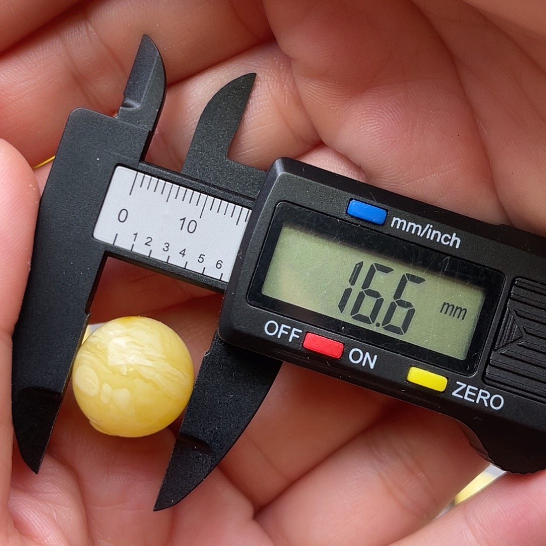 琥珀未镶嵌裸石蜜蜡圆珠梦虎皮纹微瑕