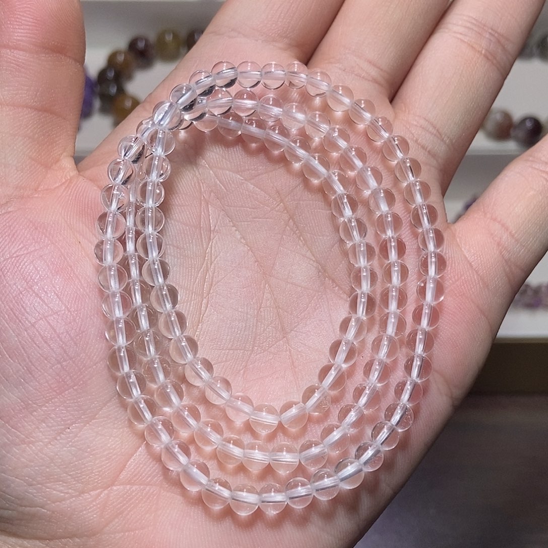 未镶嵌水晶手链白水晶三圈