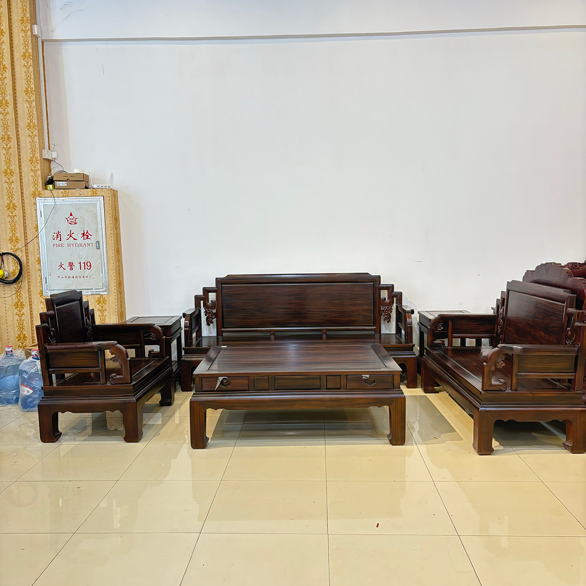 南美酸枝简约家用办公沙发六件套客厅成套家具全料沙发