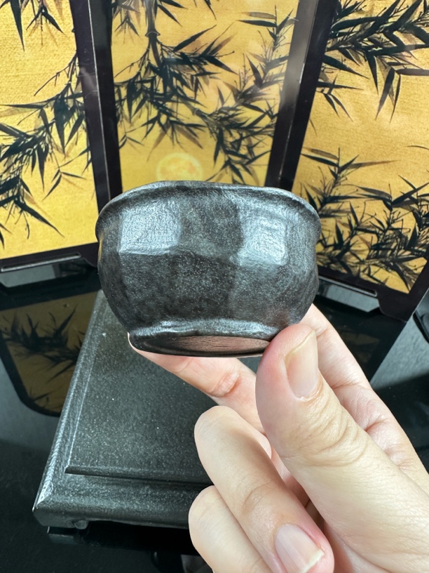 冰碛岩品茗杯 纯手工制作