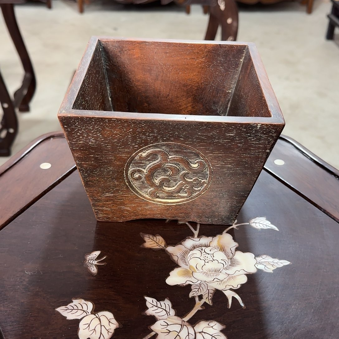 水***华木复古装饰摆件小米斗16/16/11.5厘米