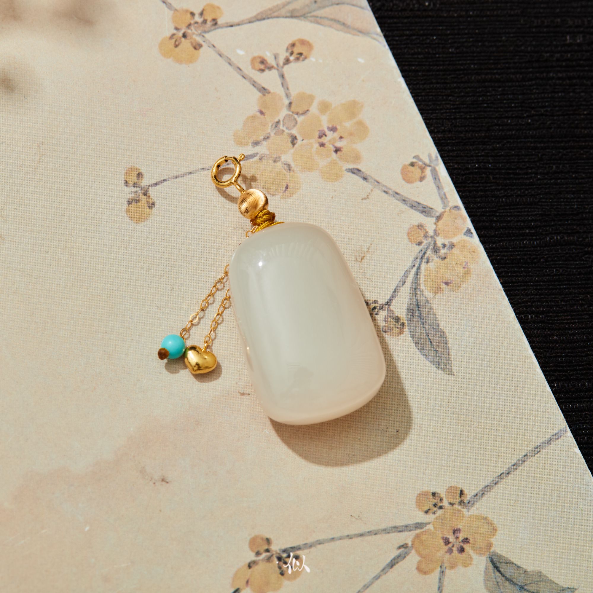 【辞楹】·似梓珠宝· 18K金藕粉方牌吊坠 SZCC2900180