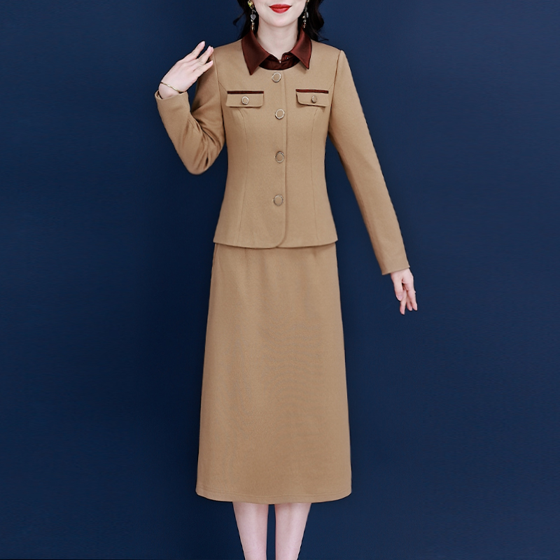 【两件套】24246梦晚春季优雅时尚大气休闲收腰修身显瘦套裙-XZY