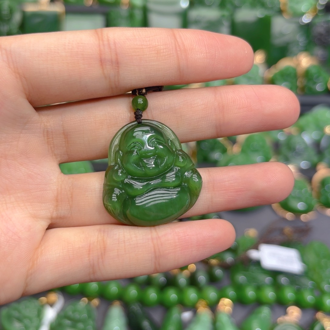 颈饰未镶嵌和田玉（碧玉）特价30冰绿猫