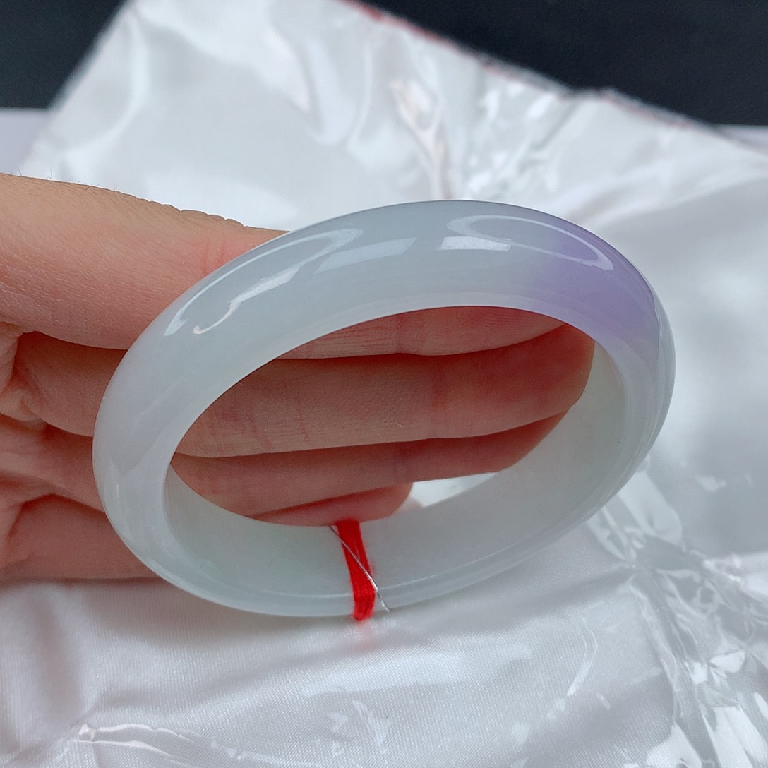 翡翠手镯未镶嵌52.7贵妃冰飘紫