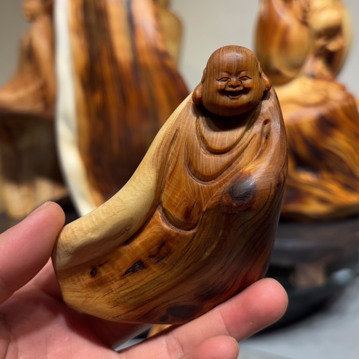 木弥勒佛题材手把件弥勒佛