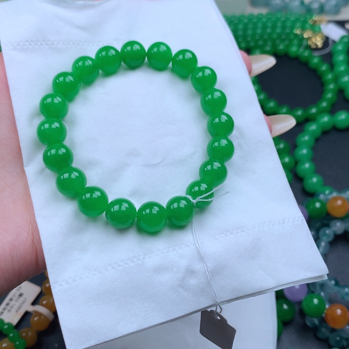 *****缅料卡10正阳绿手串